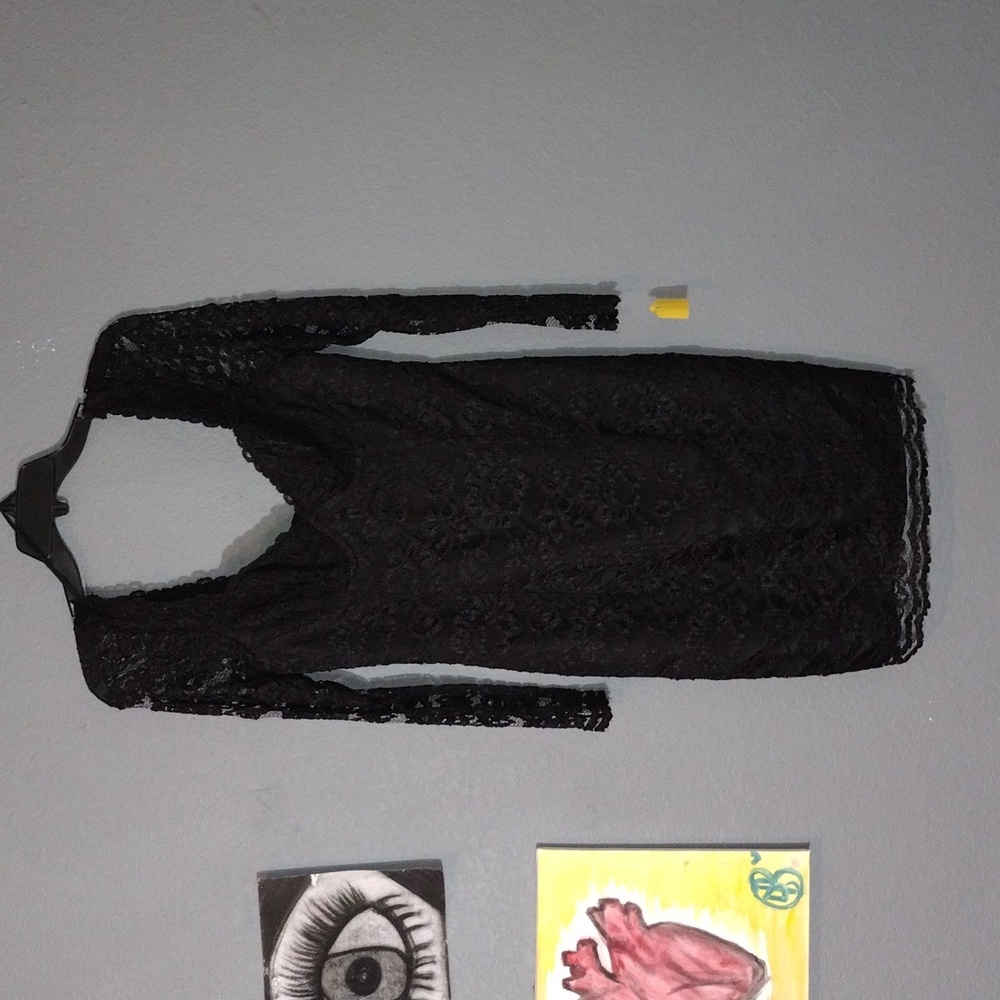 Moda INTL 80s Lace Long Sleeve Dress